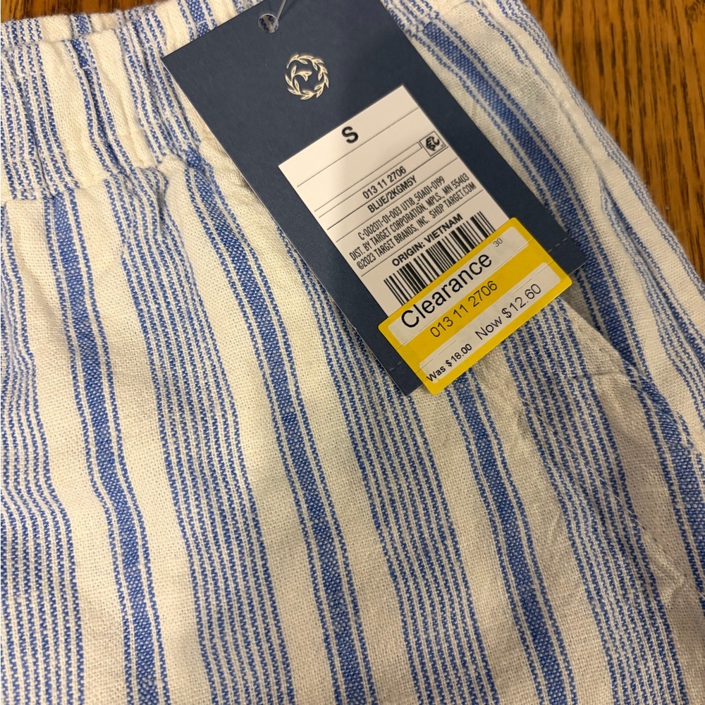 Universal Thread Blue and White Striped Women's Shorts - Picture 3 of 4